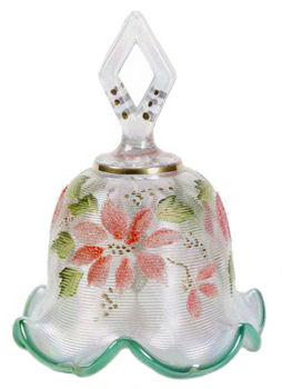 Fenton French Opalescent Iridized Handpainted Christmas Bell