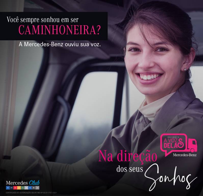 Mercedes-Benz apoia mulheres que querem ser caminhoneiras
