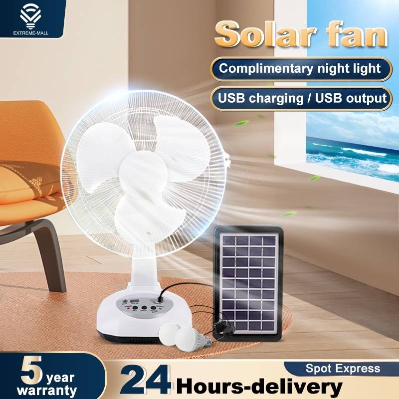 Portable Solar Rechargeable Fan