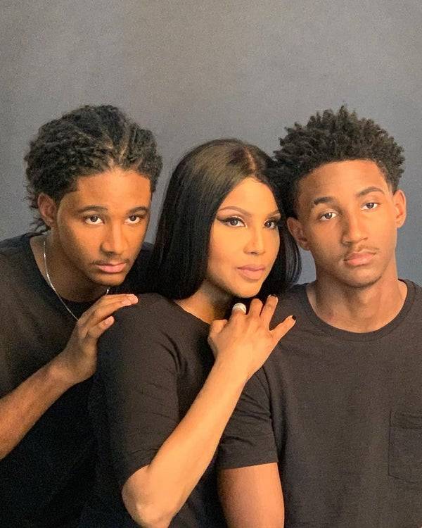 Toni Braxton with sons Diezel and Denim.