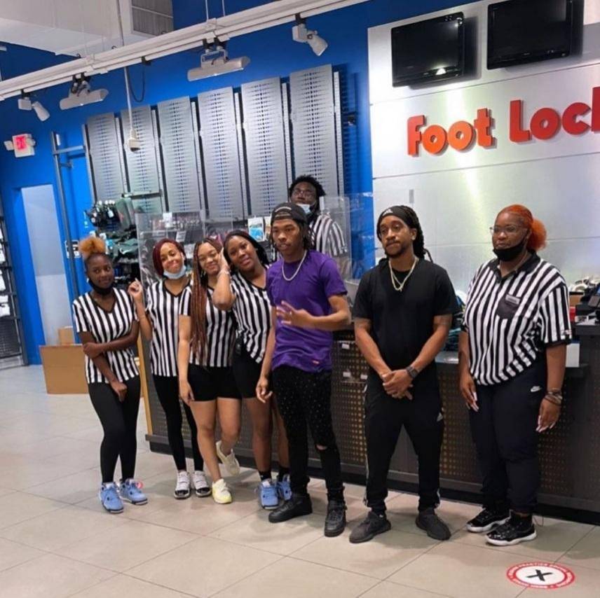 Lil Baby with Footlocker staff